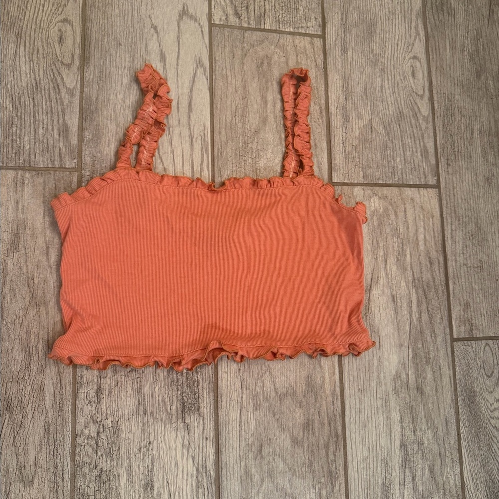 Y2K Forever 21 Salmon Ruffled Tank